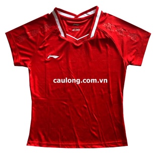 Áo cầu lông nam nữ cổ tròn lining 1795 màu đỏ