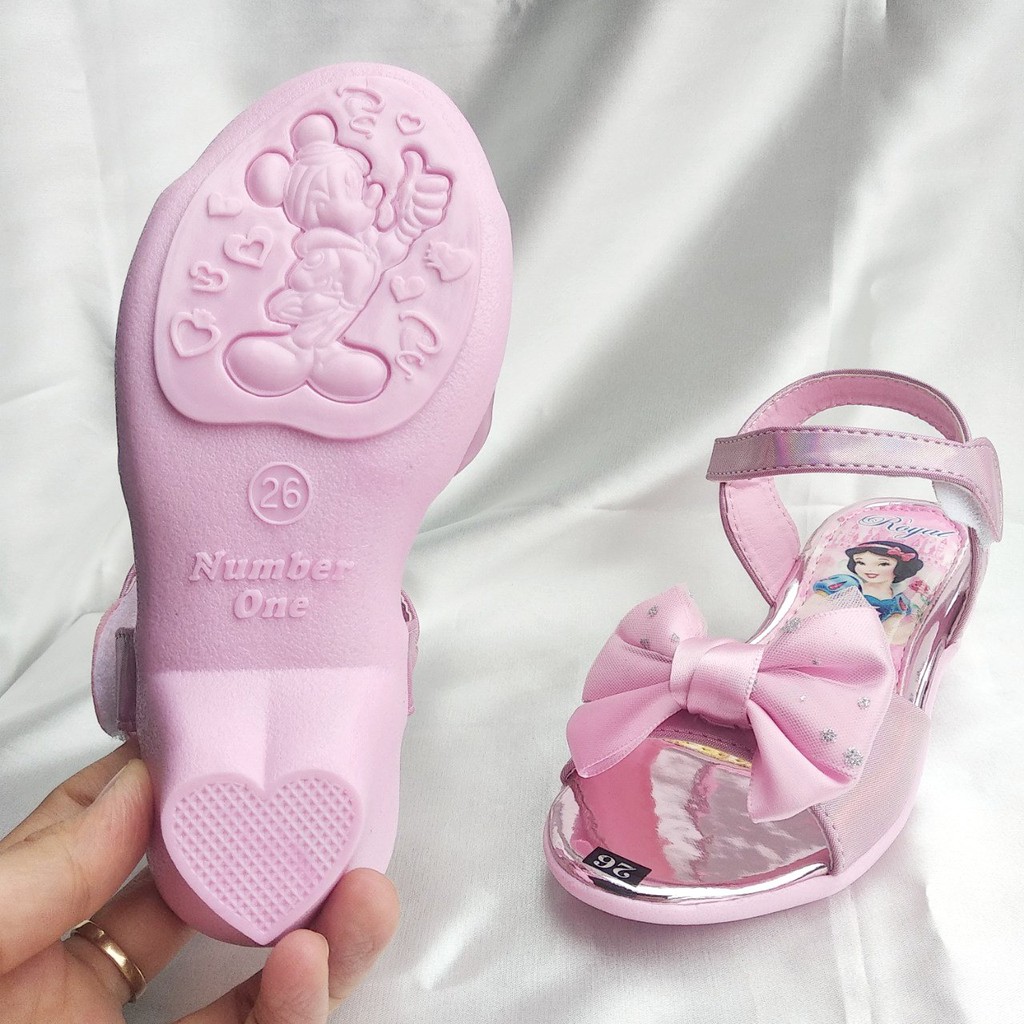 Sandal cao gót - Dép quai hậu elsa đính nơ dễ thương cho bé gái