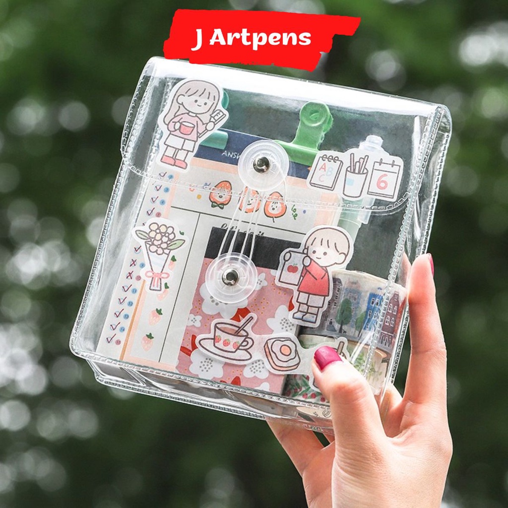 Túi Đựng Đồ Chống Thấm Nước Bằng Nhựa PVC Trong Suốt Tiện Lợi Phong Cách Hàn Quốc