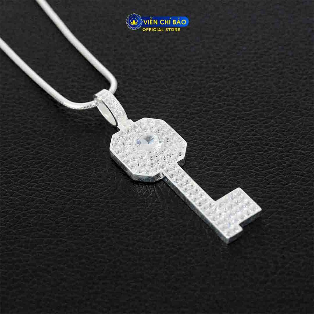 Mặt dây chuyền bạc nam chìa khóa đính đá chất liệu bạc 925 thời trang phụ kiện trang sức Viễn Chí Bảo M300279
