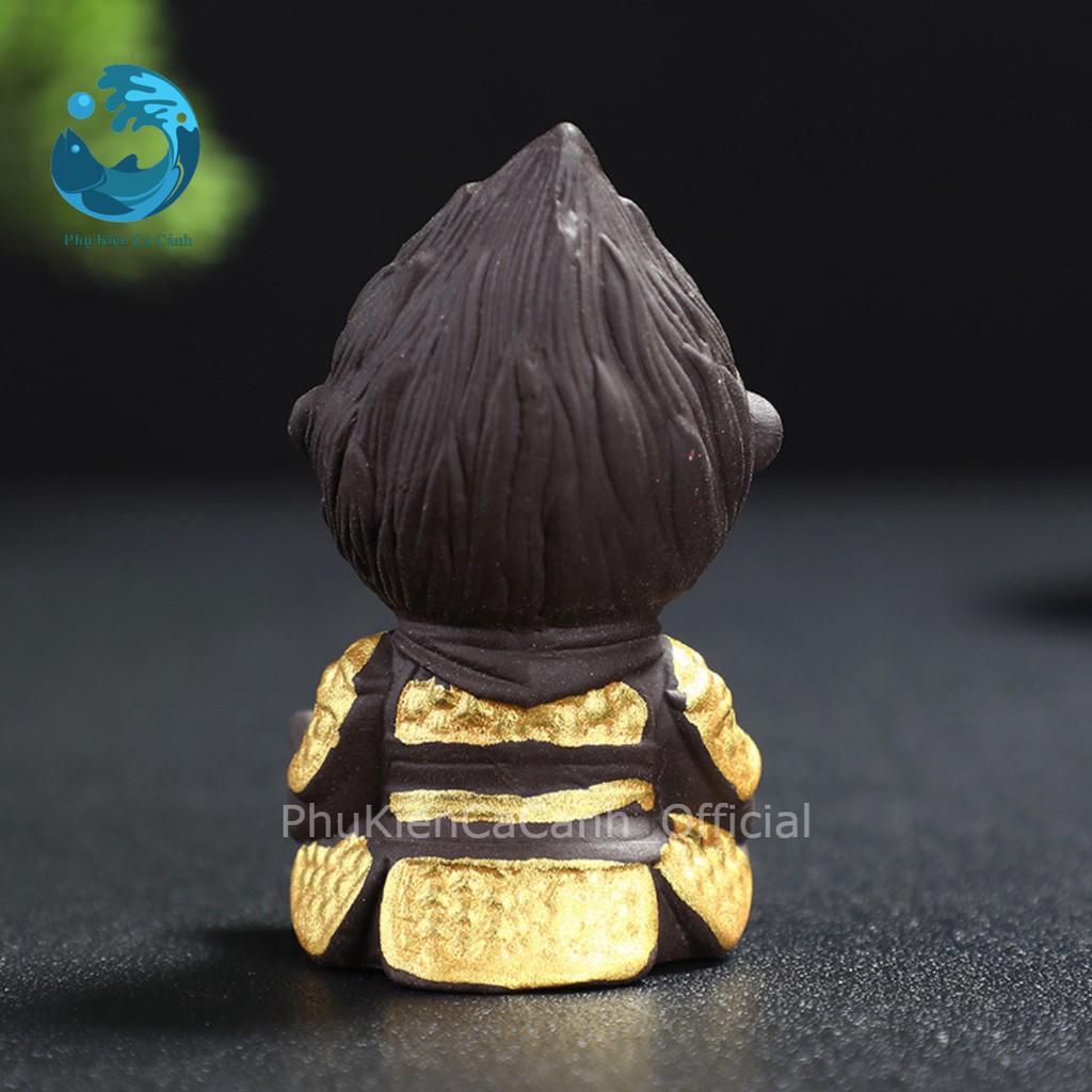 Freeship Tượng tôn ngộ không Tượng tề thiên đại thánh phụ kiện trang trí bể cá size mini 6cm giá rẻ