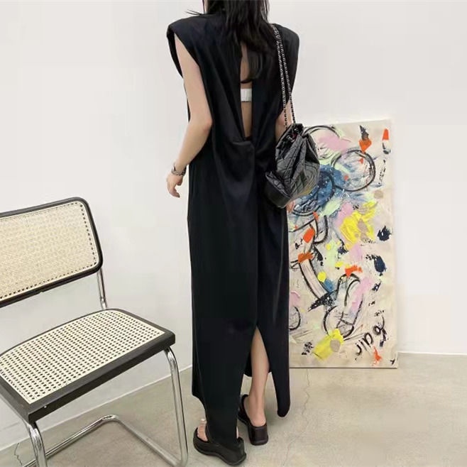 Đầm Không Tay Hở Lưng Dáng Rộng Mùa Hè