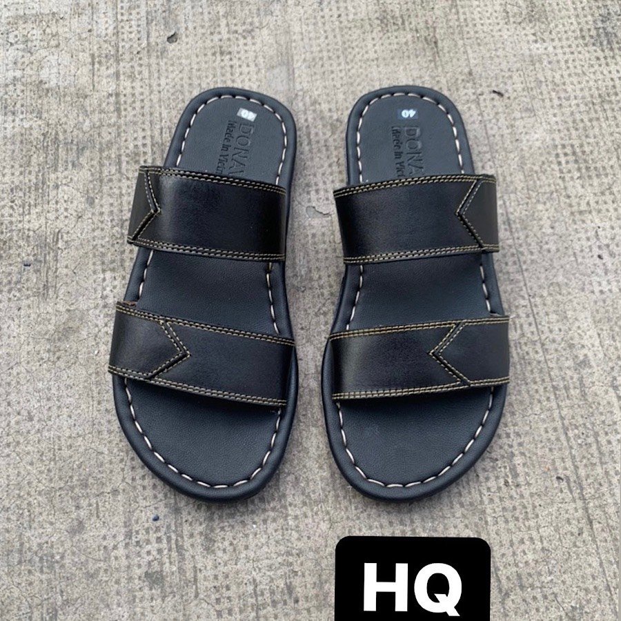 Dép hai quai ngang nam da bò 100%,  chắc chắn bao đi nước mã HQ