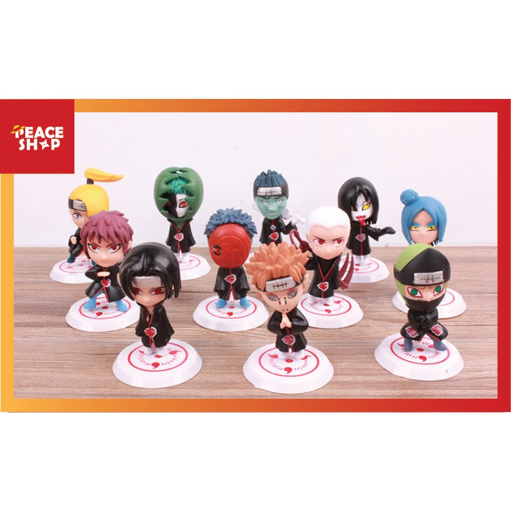 Mô Hình Naruto Chibi Anime Figure Akatsuki Nagato Konan Hoshigaki Kisame Uchiha Itachi Kakuzu Deidara Hidan Obito MH42