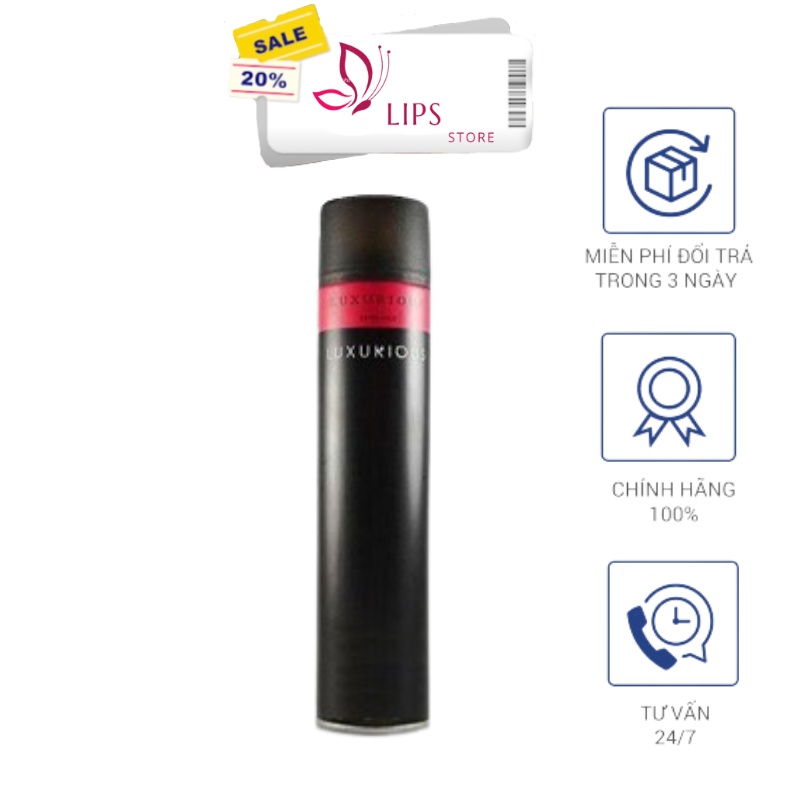 Gôm xịt tóc Luxuri giữ nếp phồng cho tóc mềm cứng tặng lược
