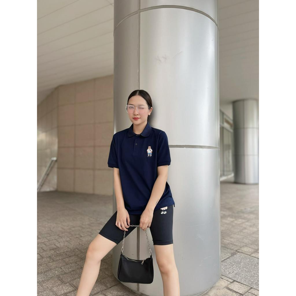 (HÀNG XUẤT XỊN) Áo thun Polo trắng &amp; đen logo thêu HG086 POLO WHOAU NEW   SIZE S M L  Full tag code