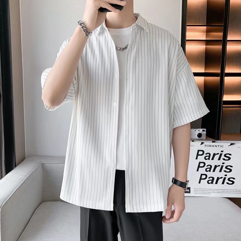 Slim Short Sleeve Anti Wrinkle Shirt Korean Summer Casual Casual Shirt For Men 2022