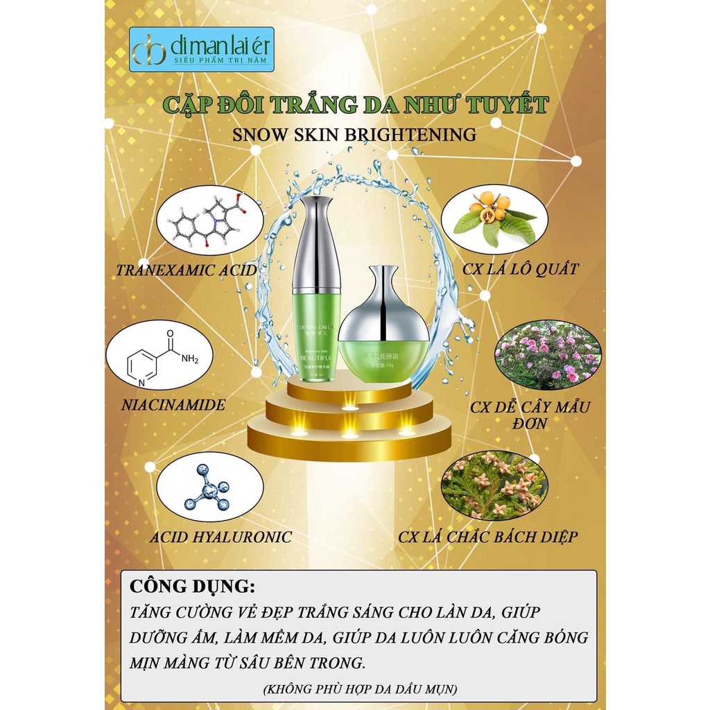 Tinh Chất Tuyết Trắng Da DIMANLAIER 30ml