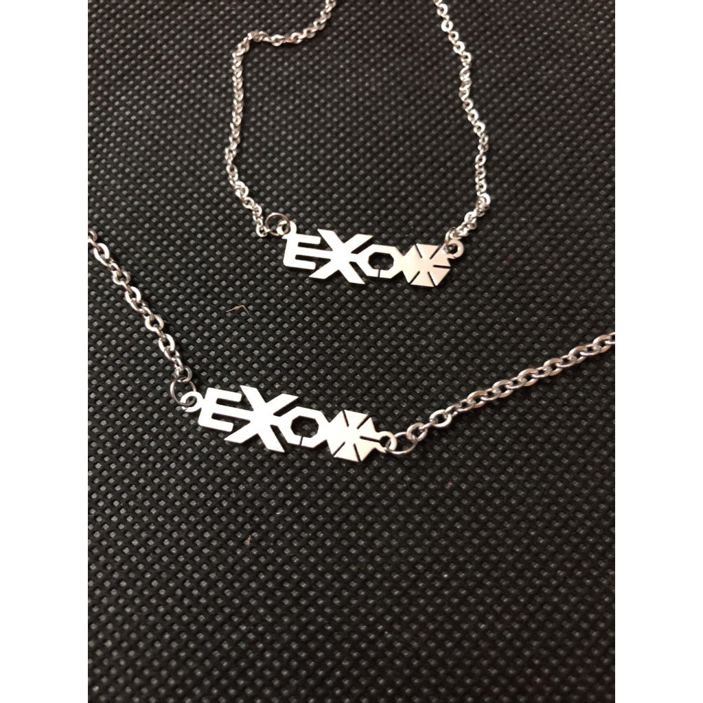 Vòng tay dây chuyền EXO inox bộ trang sức nam nữ thiết kế sáng tạo đẹp thời trang