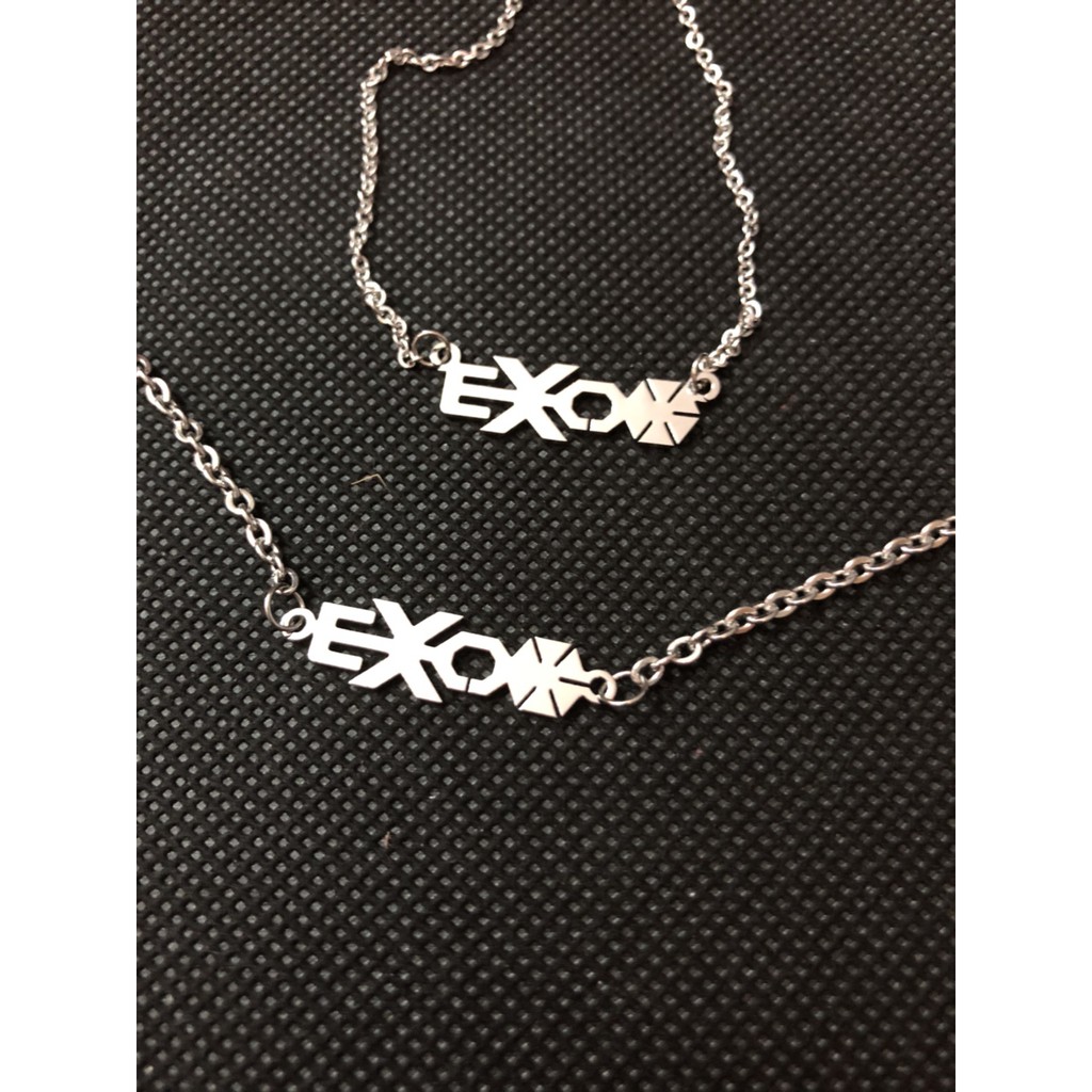 Vòng tay E.XO inox phụ kiện thần tượng cá tính thiết kế độc đáo sáng tạo phong cách Hàn Quốc