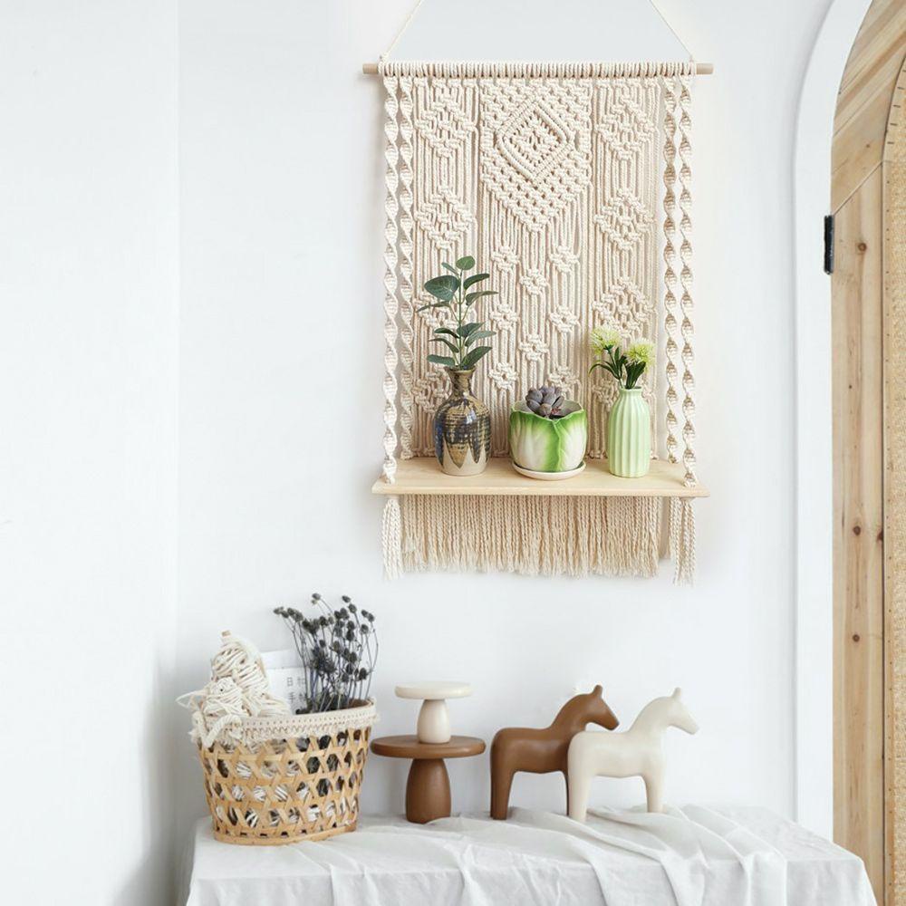 KUNHEV Giá Đỡ Chậu Hoa Treo Tường Đan Tay Nghệ Thuật Dành Cho Trang Trí Nhà Cửa