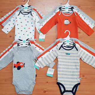 Set 4 bộ bodysuit carter tay dài cho bé trai và bé gái