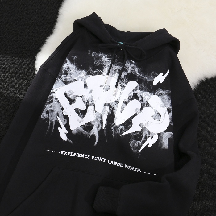 【ZHELIHANGFEI】Áo Hoodie Tay Dài Form Rộng Họa Tiết In Theo Phong Cách Preppy Dễ Phối Đồ