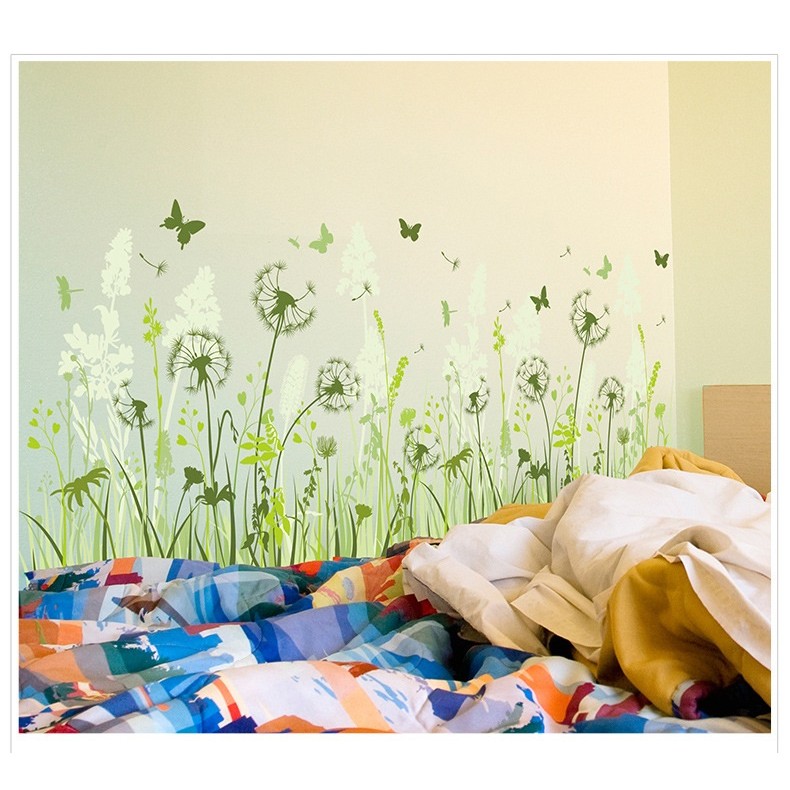 Decal dán chân tường Bồ công anh xanh - DCT017