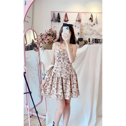 Váy 2s hoa bo thân eo