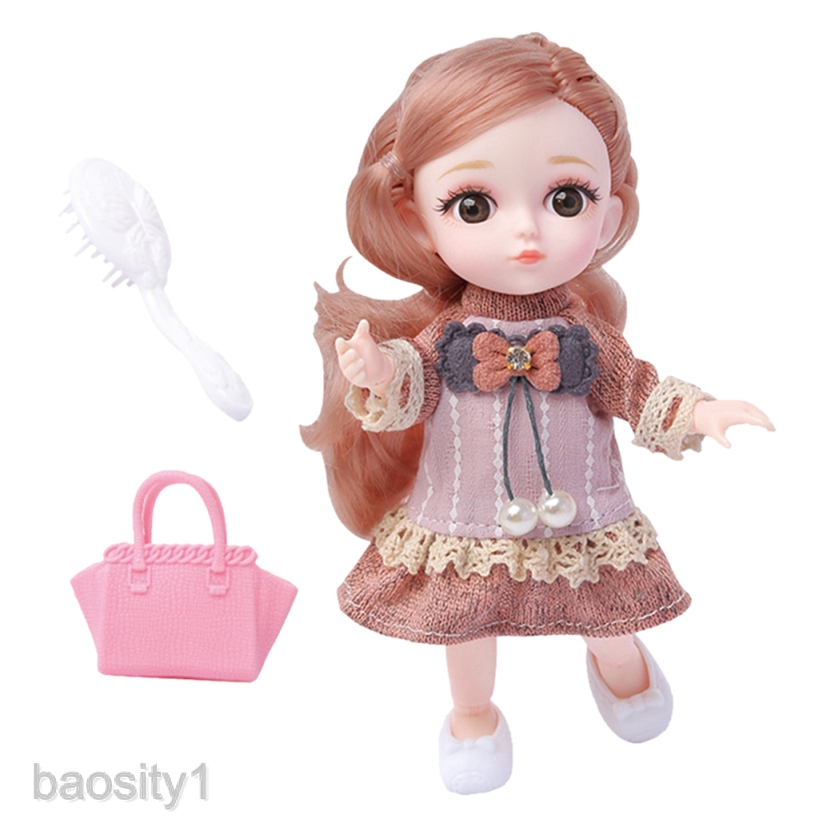 Búp Bê Baosity 1 / 16cm Mặc Đồ Thời Trang Cho Bé Gái Có Thể Di Chuyển 12 Khớp