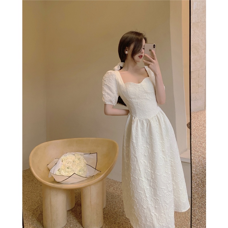 Jane Đầm tiểu thư hoa hồng vintage châu Âu sang trọng