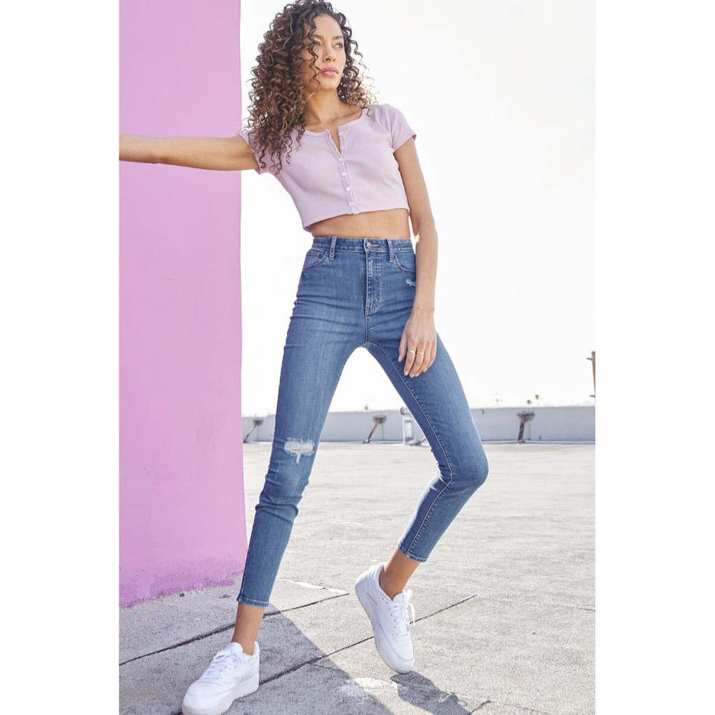 Quần jeans rách một bên gối RSQ
