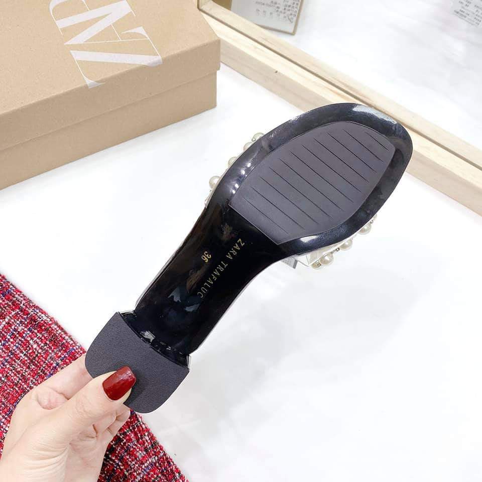 Guốc nữ quai ngọc gót thô 5p siêu mềm êm Full box Hãng cao cấp