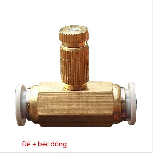 Bộ bec phun sương mịn kèm chân nối 8 bằng đồng thau, phun làm mát không khí không ướt đồ