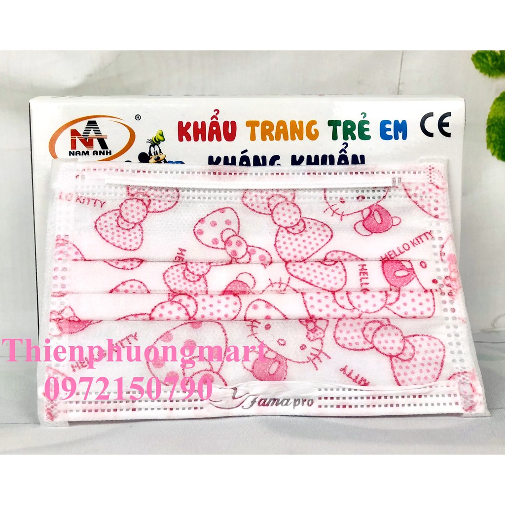 Khẩu Trang Cho Bé Hộp 50 cái 4 lớp Kháng Khuẩn Nam Anh - Khẩu trang in hình dễ thương cho bé