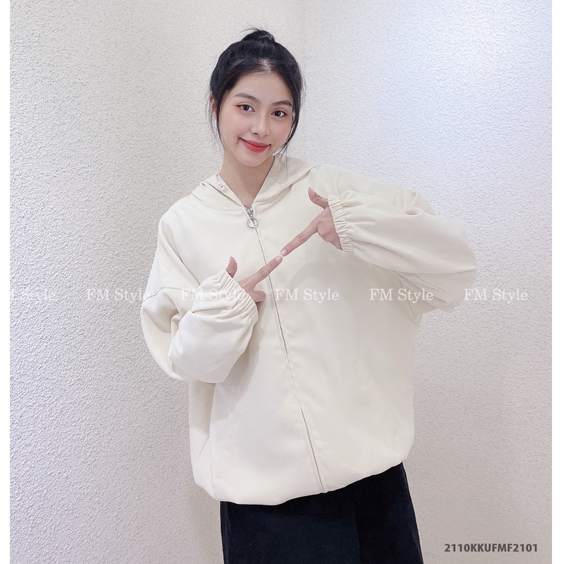 Áo khoác kaki nữ FM Style đẹp form rộng oversize chống nắng 2 lớp phong cách Ulzzang 211021511