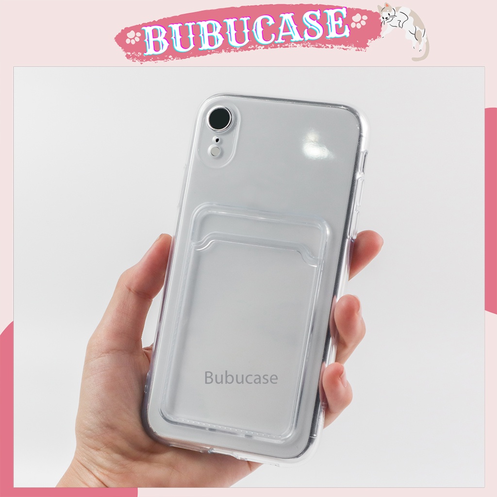Ốp Dẻo Trong Suốt Kèm Ngăn Đựng Thẻ Dành Cho Iphone - Full dòng - Hàng Loại 1 Dày Dặn