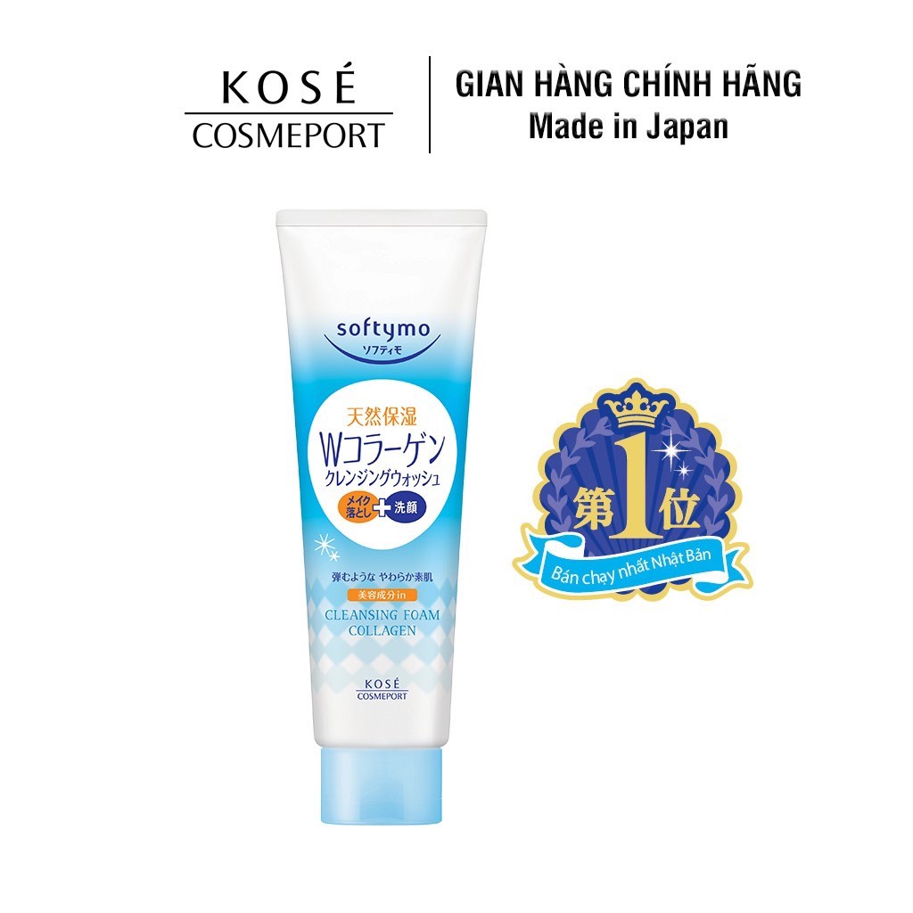 Sữa rửa mặt Kosé 2 trong 1 Cosmeport Softymo Cleansing Foam Collagen