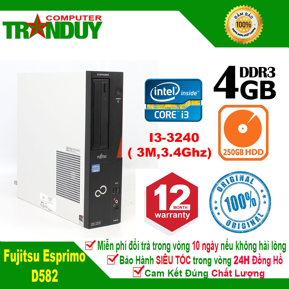 [Second-Hand] Máy Tính Đề Bàn Fujitsu Esprimo Intel Core I3-3240 Ram 4GB HDD 250GB