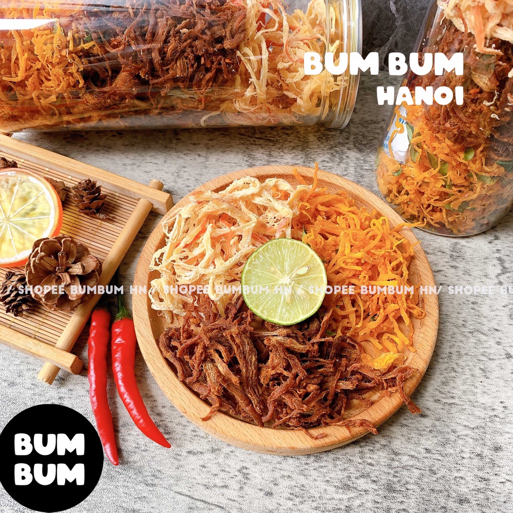 Khô mực mix 3 vị khô gà, khô heo Bumbum đồ ăn vặt Hà Nội siêu ngon siêu rẻ