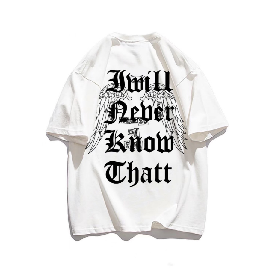 Áo Thun Cotton Tay Ngắn In Chữ Và Đôi Cánh Phong Cách Harajuku Thời Trang Mùa Hè 2022 Cho Nam