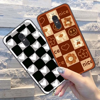 Ốp lưng điện thoại xiaomi redmi note 4 / redmi note 4x / redmi 5 plus in hình họa tiết ô vuông, trái tim, gấu cute