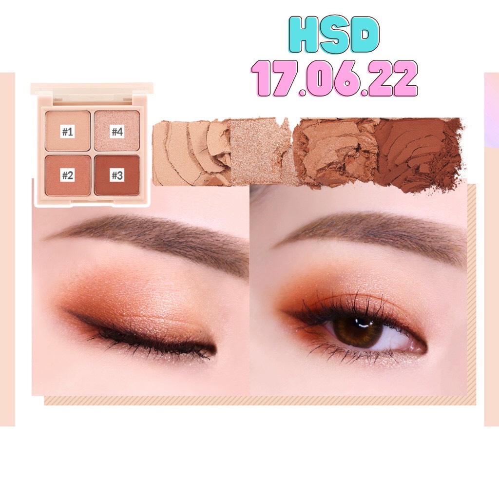 Phấn mắt 4 màu Hàn quốc Holika Holika Nudrop Shadow Palette chống thấm nước lâu trôi - 6g