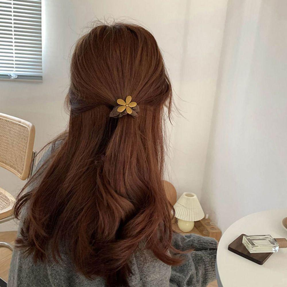 Dây Cột Tóc Đuôi Ngựa Hình Hoa Phong Cách Vintage Ngọt Ngào Cho Nữ Giá Đỡ