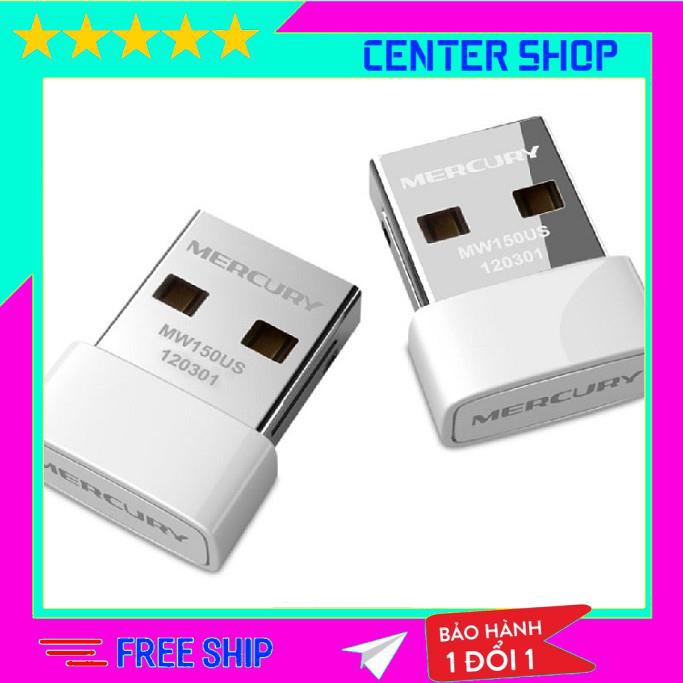 USB Wifi thu sóng mini không dây Mercury, máy thu sóng đa năng  tốc độ 150Mbps - center shop