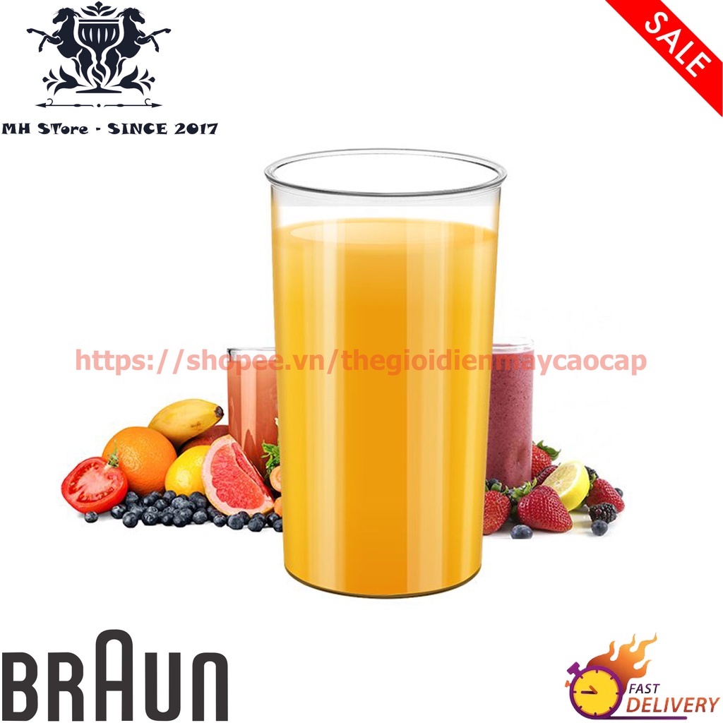 Cốc xay 600ml máy xay cầm tay Braun MQ5000 MQ5030 MQ5035 MQ5045 MQ5200 MQ5235 MQ5245 MQ3000 MQ3035 v