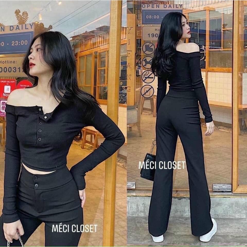 Quần vải ống loe mã 828(kèm ảnh thật)