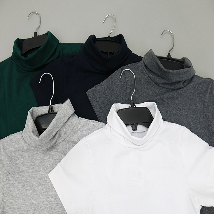 Áo thun nữ cổ lọ KING Áo thun cổ cao tay ngắn, thun cotton co giãn cao cấp thấm hút mồ hôi tốt giá rẻ T16