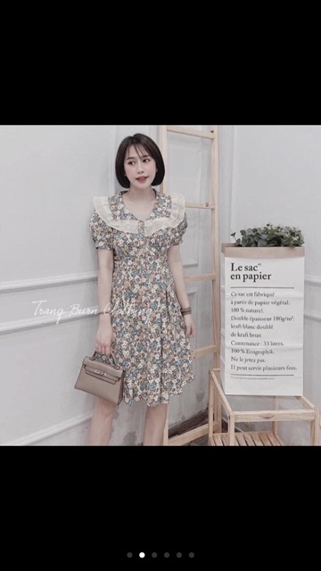 Đầm hoa vintage thêu