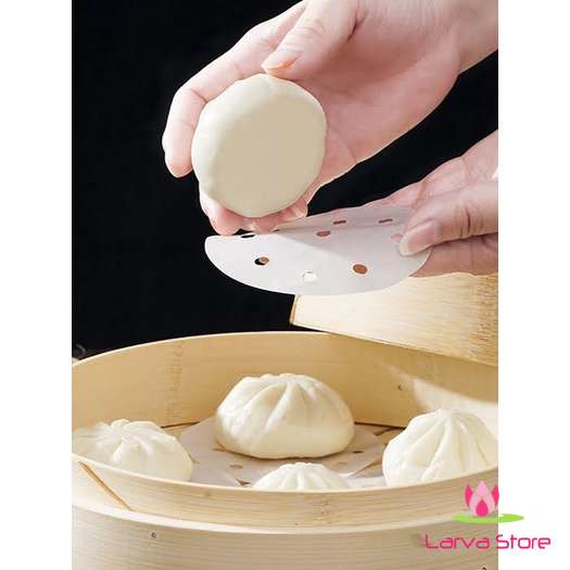 Giấy Lót Chống Dính Hấp Chiên KOKUSAI Có Lỗ 12cm / 14cm (30 Tờ/Túi) [NK Từ Na Uy] - Larva Store