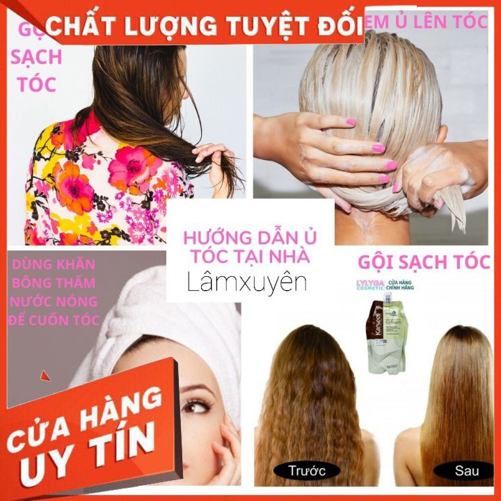 Hấp dầu kem ủ Karseell túi 500ml collagen giá rẻ phục hồi giữ màu tóc hư tổn siêu mềm mượt