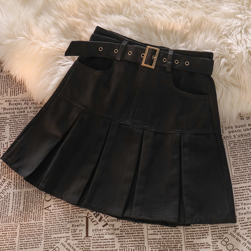 NUZIRO  Chân váy  denim dáng chữ A lưng cao thời trang dành cho nữ