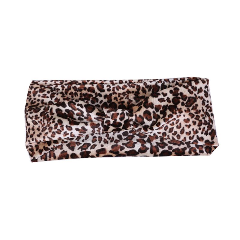 Băng Đô Thể Thao Bản Rộng In Họa Tiết Da Báo Phong Cách Boho Hàn Quốc Cho Nữ