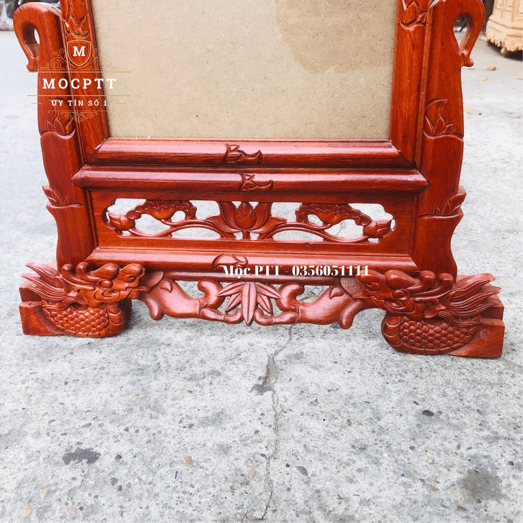 Khung ảnh thờ Song Long gỗ hương kích thước18 x 24 cm , 21 x 31 cm và 25 x 35 cm đồ thờ cúng