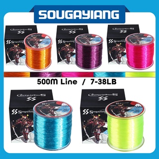 Sougayilang Fishing Line 7-38LB Nylon Fishing Line 500M Monofilament Line Strong Fluorocarbon Nylon Fishing Lines for Freshwater Saltwater Fishing Outdoor Fishing