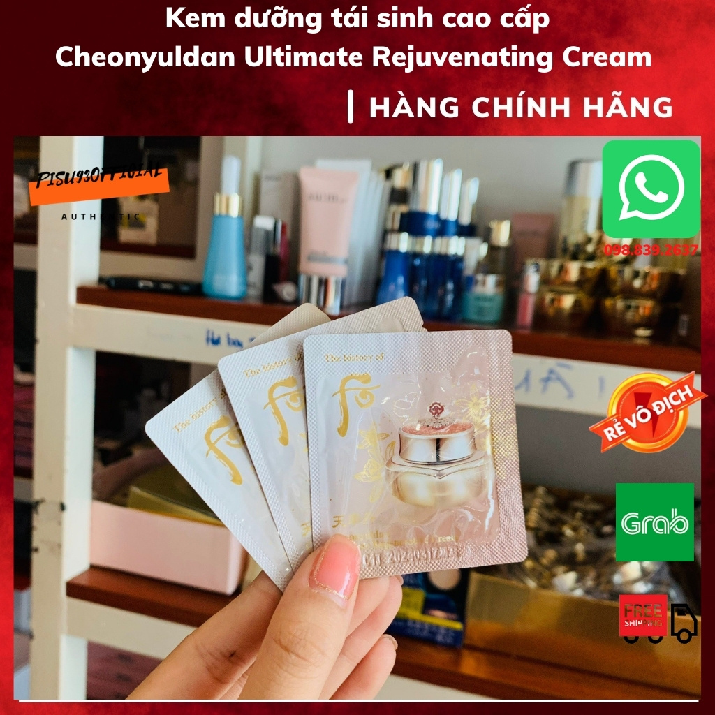 [XẢ KHO GIÁ SỐC] Gói kem Whoo Cheonyuldan Ultimate 1ml - Kem dưỡng tái sinh cao cấP, phục hồi tổn thương, sáng da, săn c