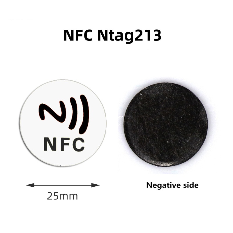 Set 6 Miếng Dán NFC NTAG213 Hình Tròn Bằng Kim Loại Chống Nhãn Dán Thông Dụng 25mm