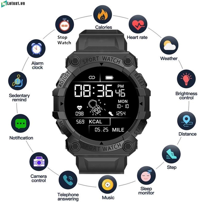 Sẵn Sàng Cổ Fd68s Đồng Hồ Thông Minh Nam Nữ Cảm Ứng Thể Thao Vòng Tay Thể Thao Chống Nước Bluetooth Thông Minh