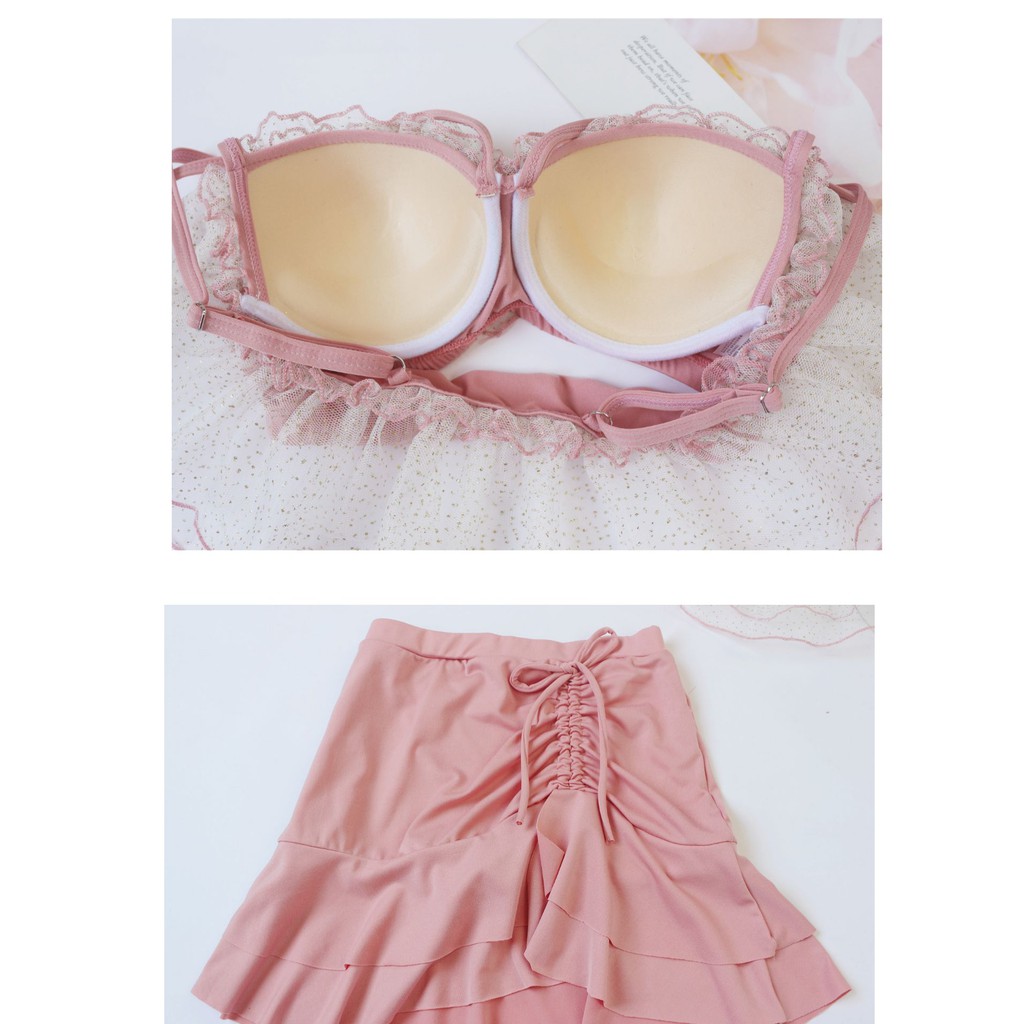 ÁO TẮM BIKINI ĐỒ BƠI ĐI BIỂN HÈ 2018 2 MẢNH BIKINI LỚP NGOÀI XOÈ CÓ ĐỆM | BigBuy360 - bigbuy360.vn