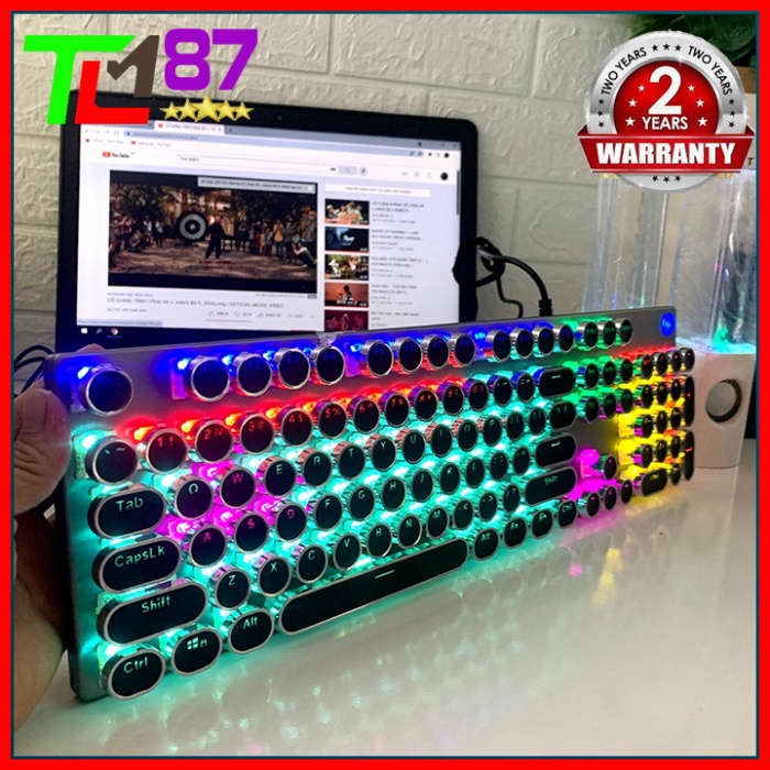 Bàn Phím Máy Vi Tính Laptop Chơi Game HP GK400Y LED 7 Màu RGB - Bàn phím Cơ Keyboard Gaming Có Dây